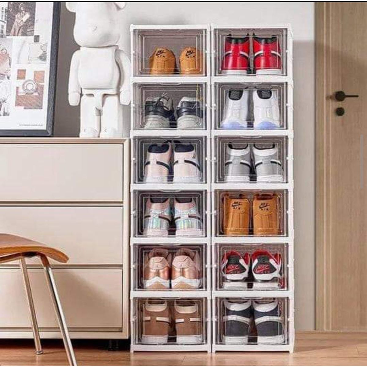 GENERICO - ZAPATERA PLEGABLE X12 CAJONES ACRILICO