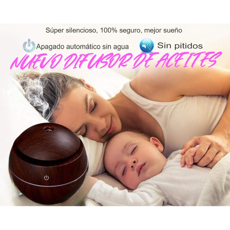 GENERICO - HUMIDIFICADOR DIFUSOR DE AROMAS ACEITES PARA AROMATERAPIA LÁMPARA 7 COLORES LUCES LED