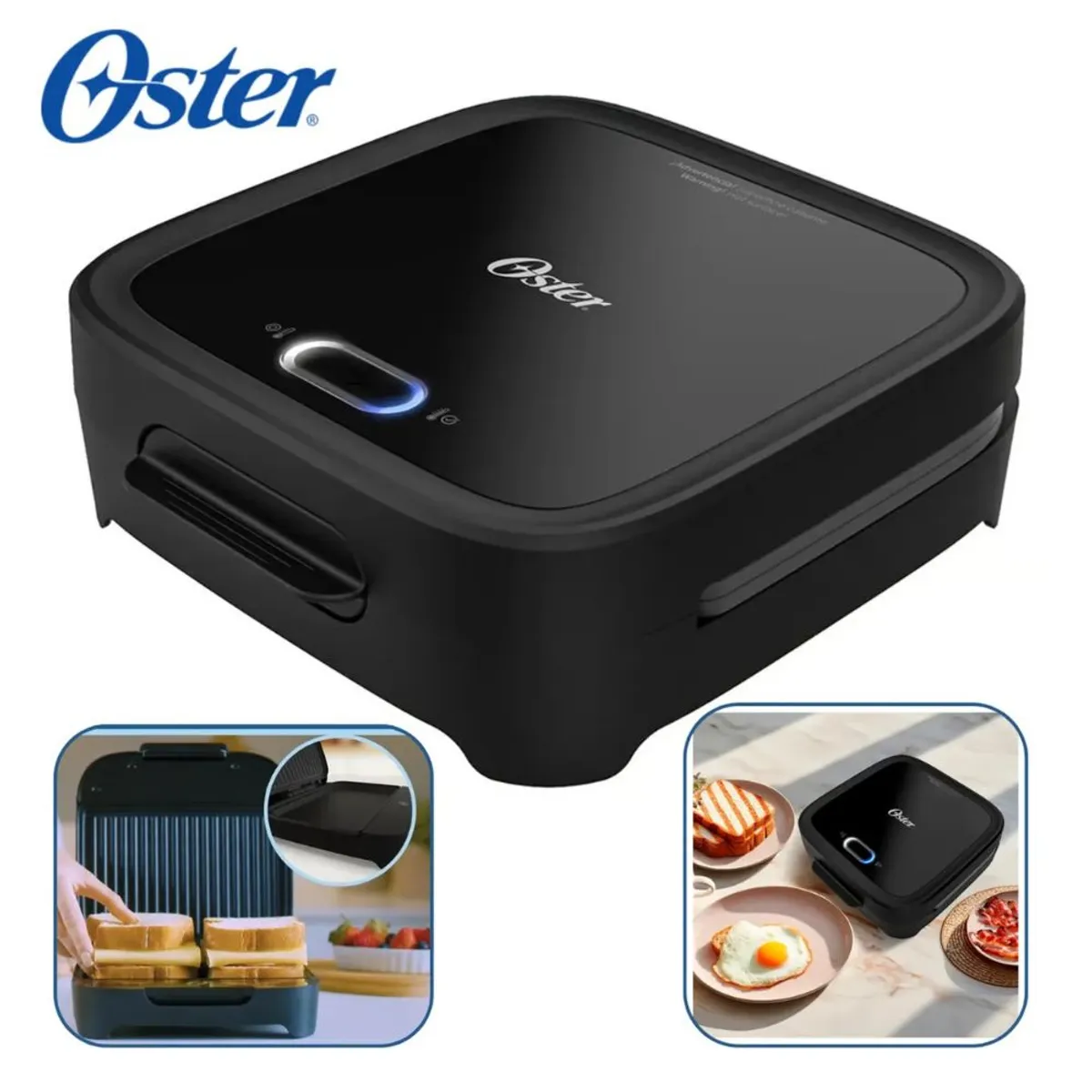 OSTER - Sandwichera Oster compacta con platos hondos CKSTSM400 - Negro