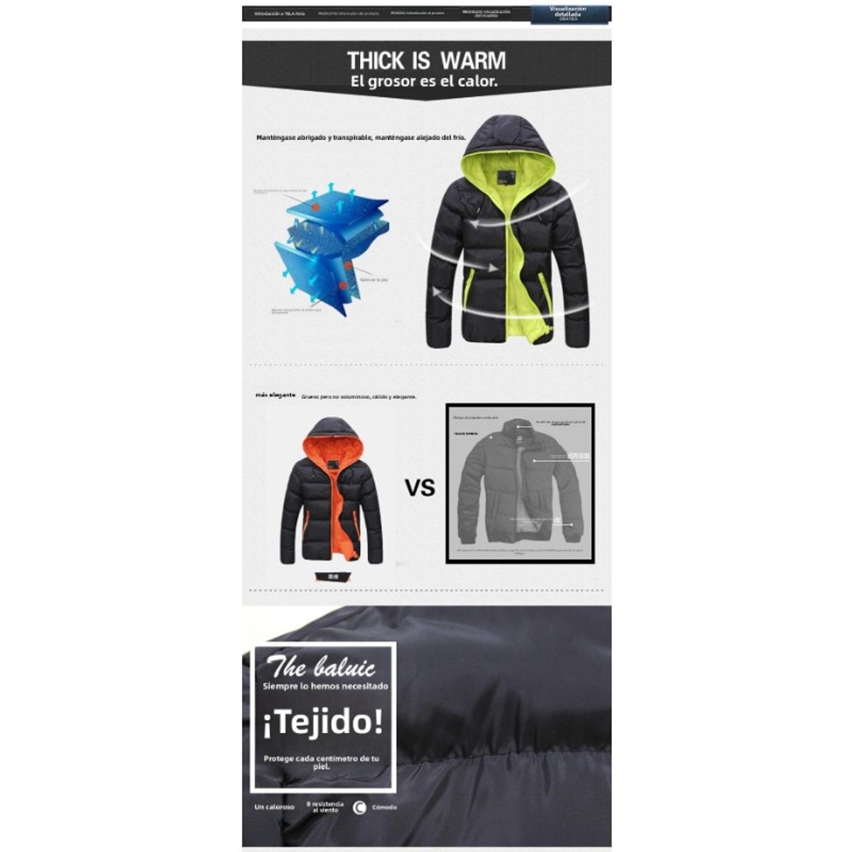 TIOZONEY - Parka Hombre