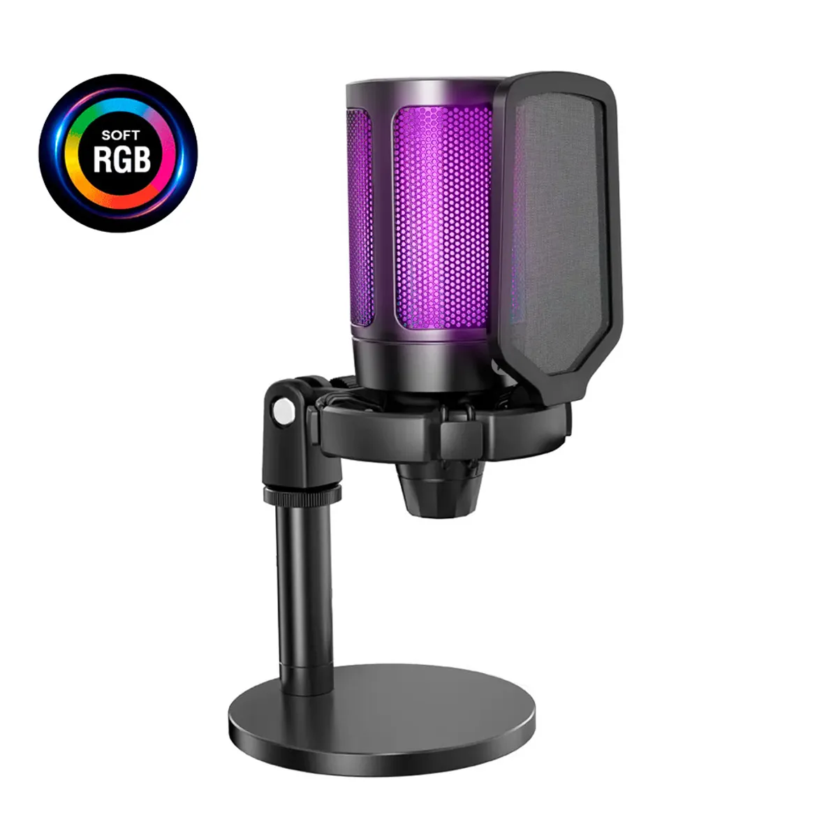 KREED - Micrófono de escritorio soft RGB AuroraCast