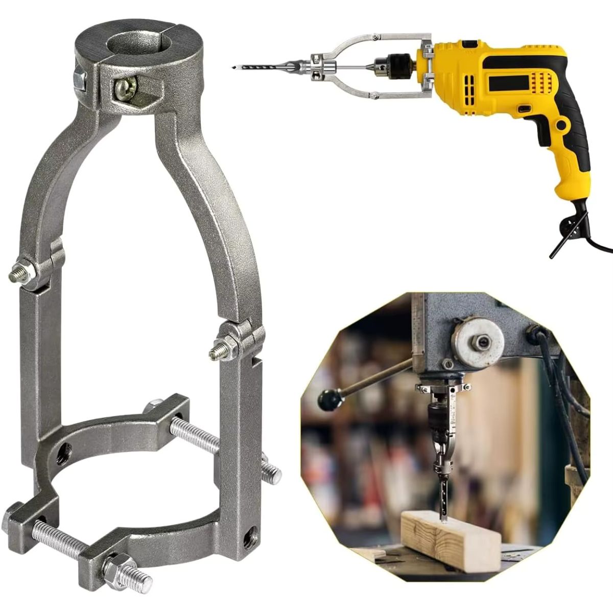 GENERICO - Adaptador de Taladro para Brocas Cuadradas Taladro de Banco o Manual