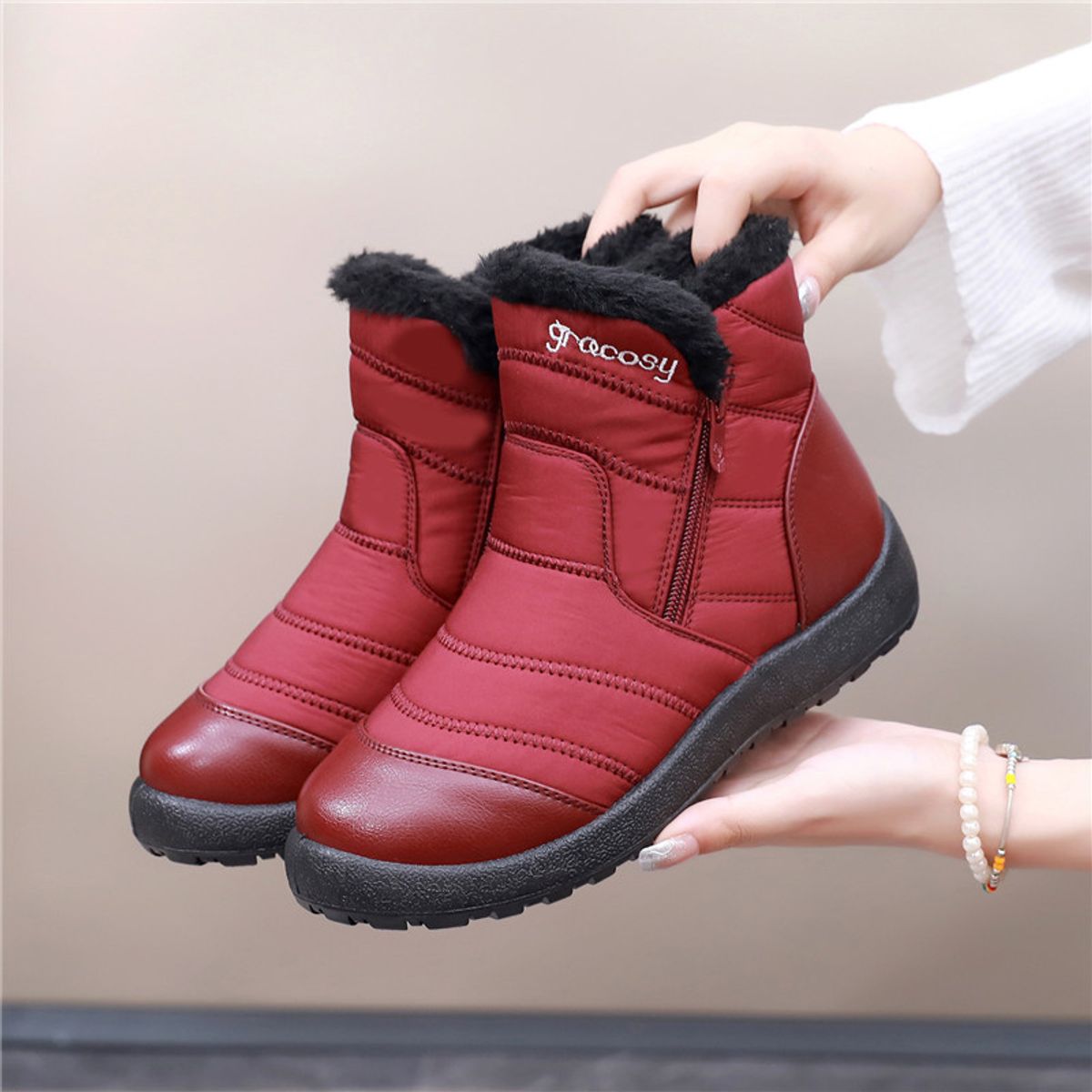 BLWOENS - Botas de algodón para Mujer - Rojo