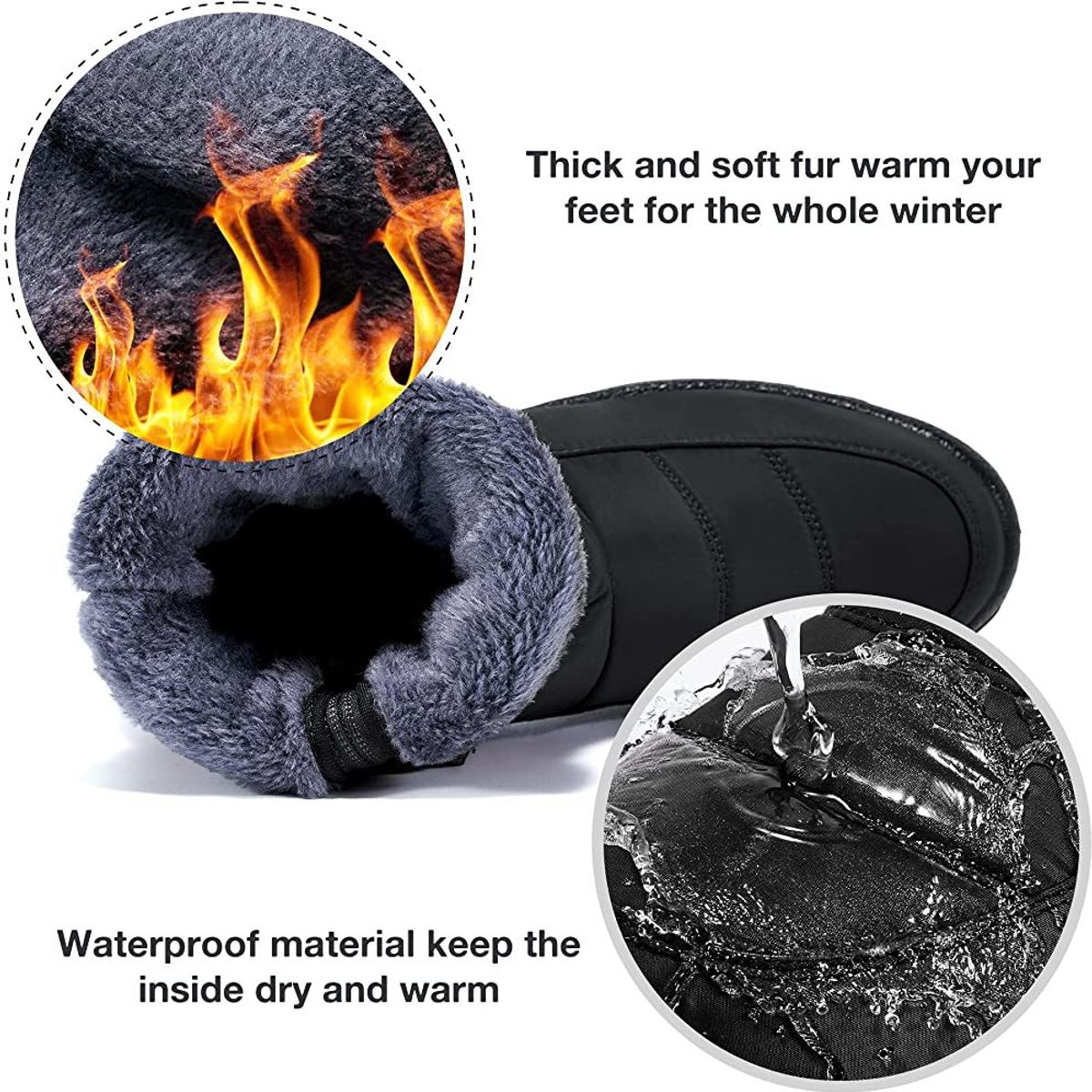 BLWOENS - Botas de algodón para Mujer - Café