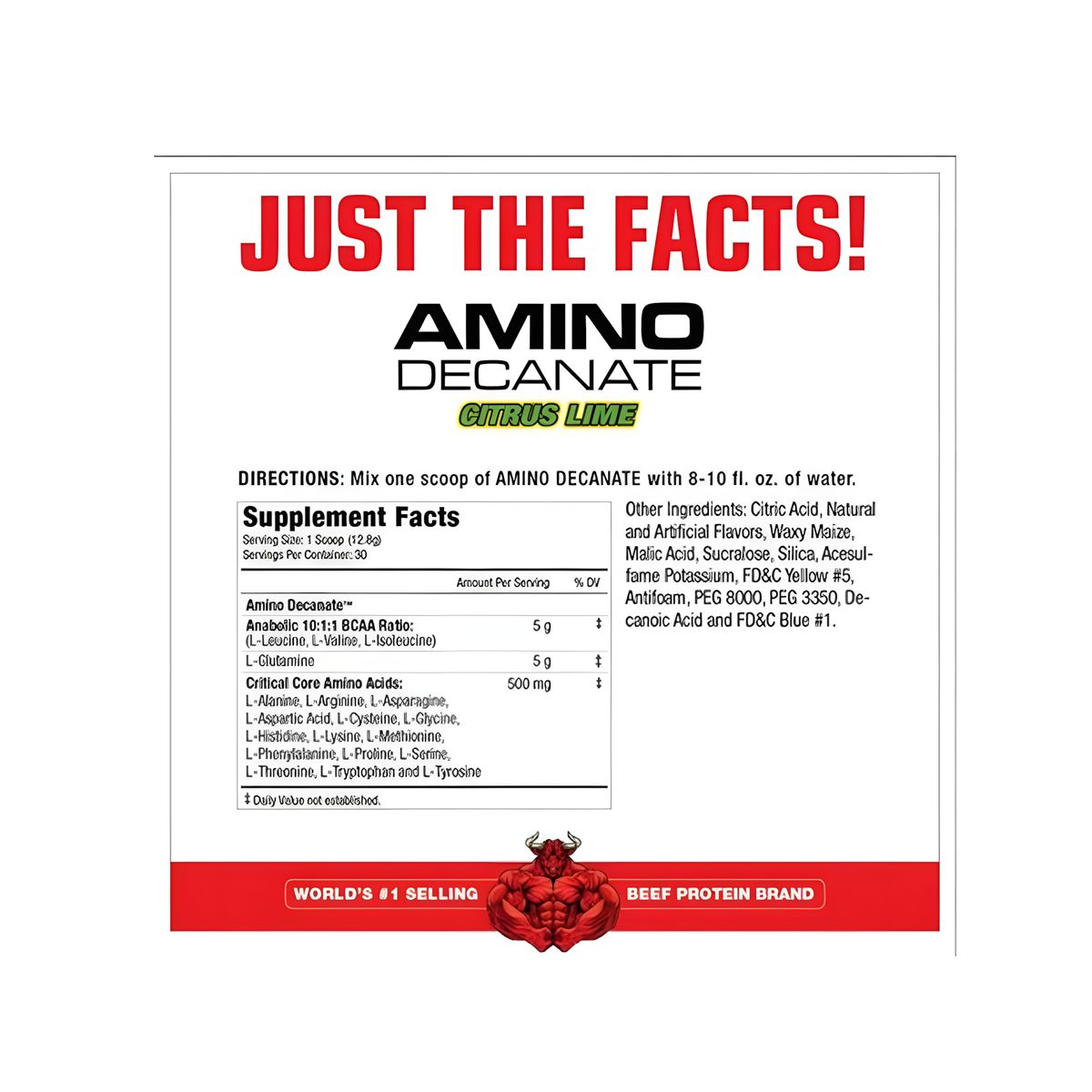 MUSCLEMEDS - Amino Decanate 384Gr - 30 Servicios EAAs Sabor Citrus Lime +Porta