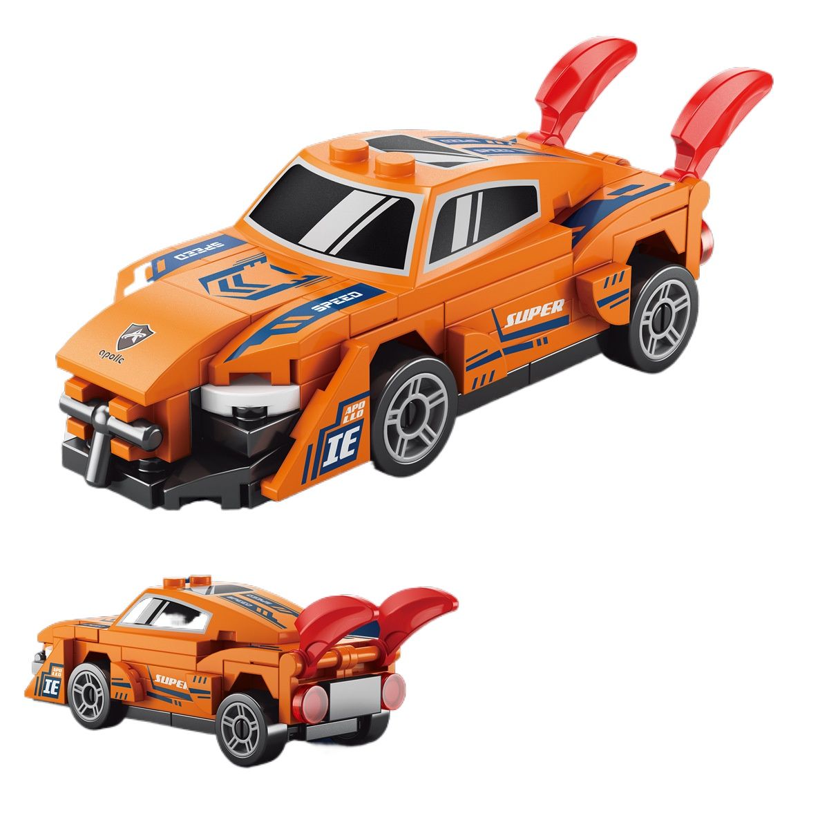 TIOZONEY - Juguete para Niños Auto Naranjo Armable