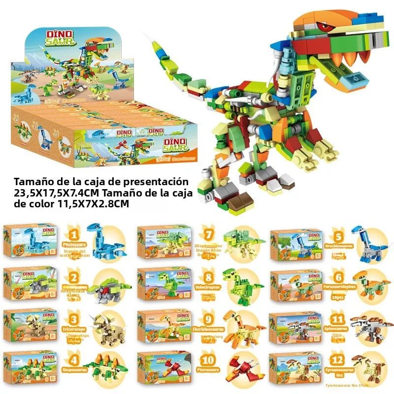 TIOZONEY - Juguete Para Niños Set de Dinosaurios Armables