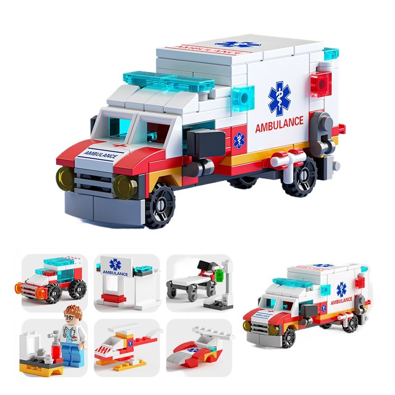 TIOZONEY - Juguete Para Niños 6 en 1 Ambulancia Armable