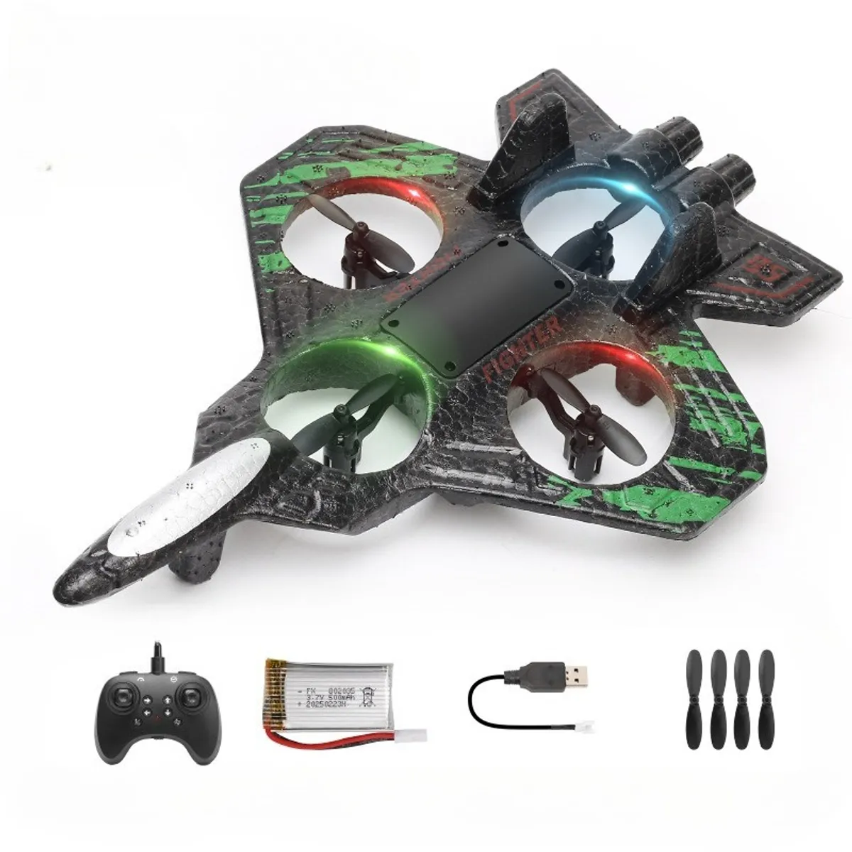 TIOZONEY - Juguete de helicóptero de combate de control remoto - verde