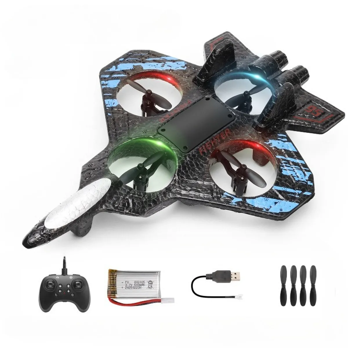 TIOZONEY - Juguete de helicóptero de combate de control remoto - azul