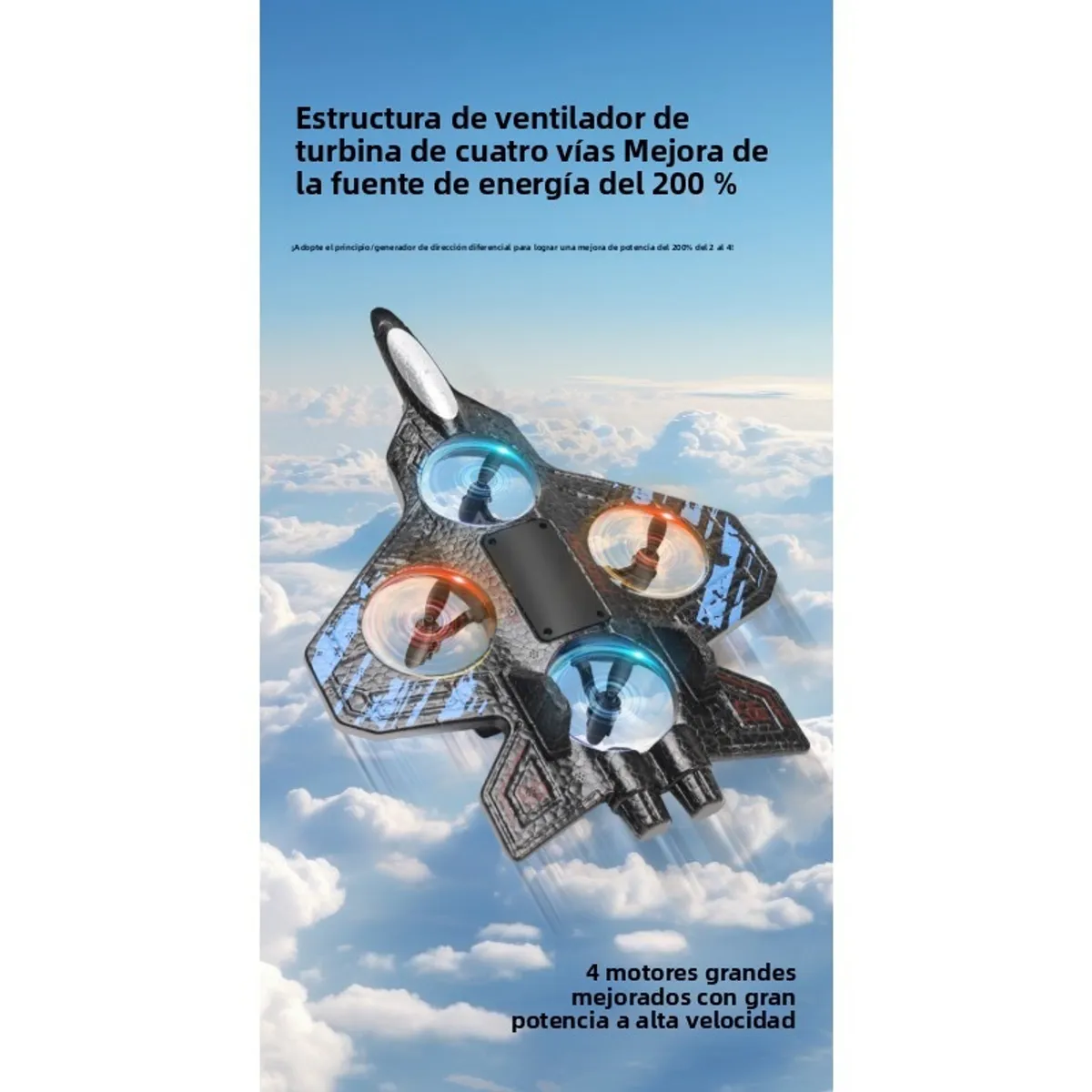 TIOZONEY - Juguete de helicóptero de combate de control remoto - azul