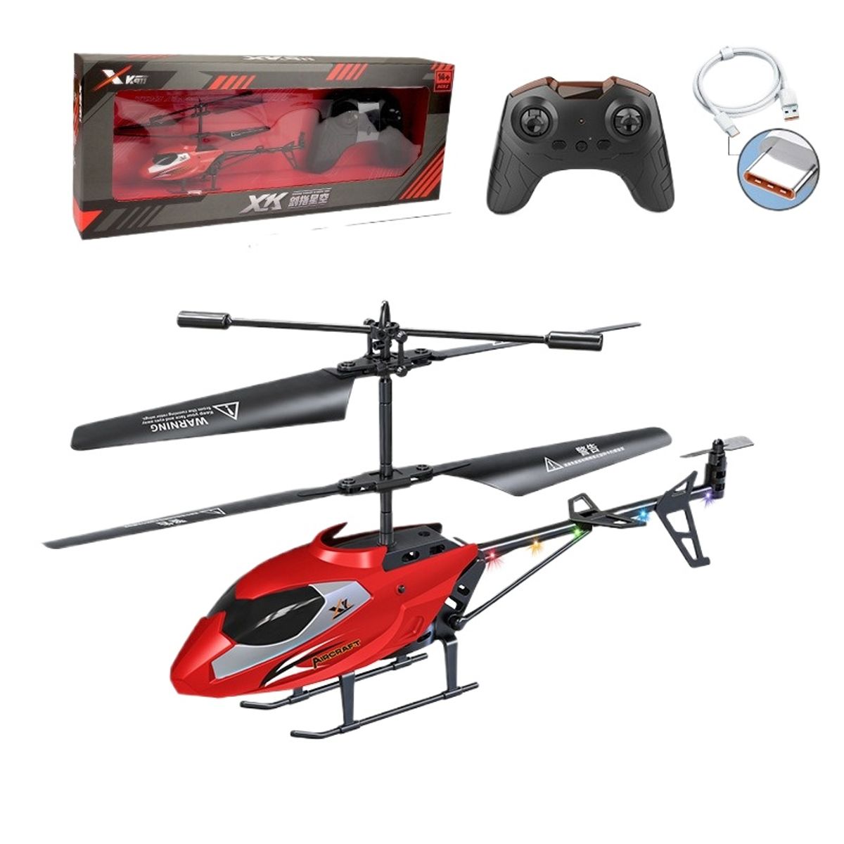 TIOZONEY - helicóptero de control remoto de juguete - rojo