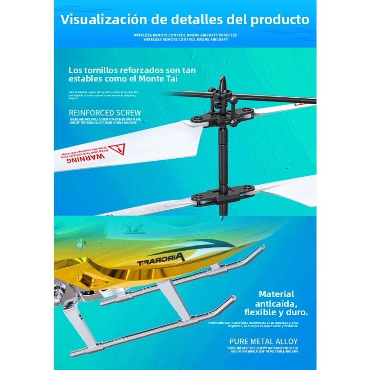 TIOZONEY - helicóptero de control remoto de juguete - rojo