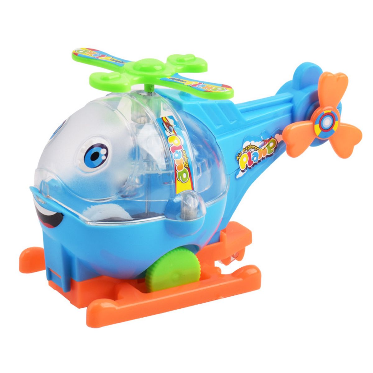 TIOZONEY - Pequeño helicóptero de juguete - celeste