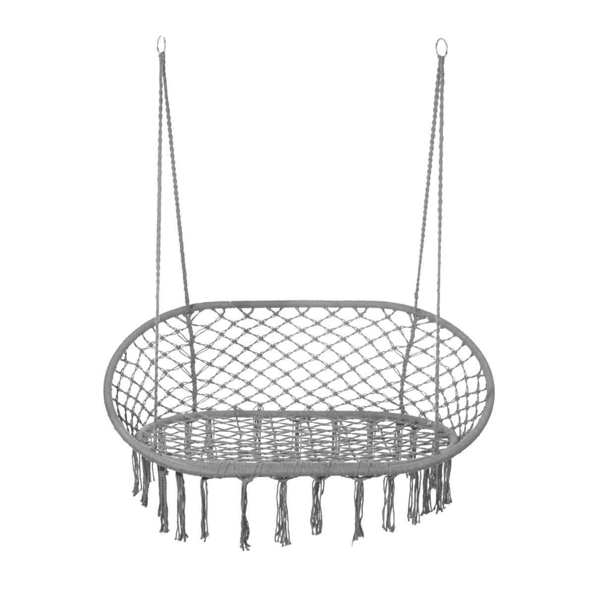 GENERICO - Silla Colgante Hamaca Doble Gris Premium 120cm