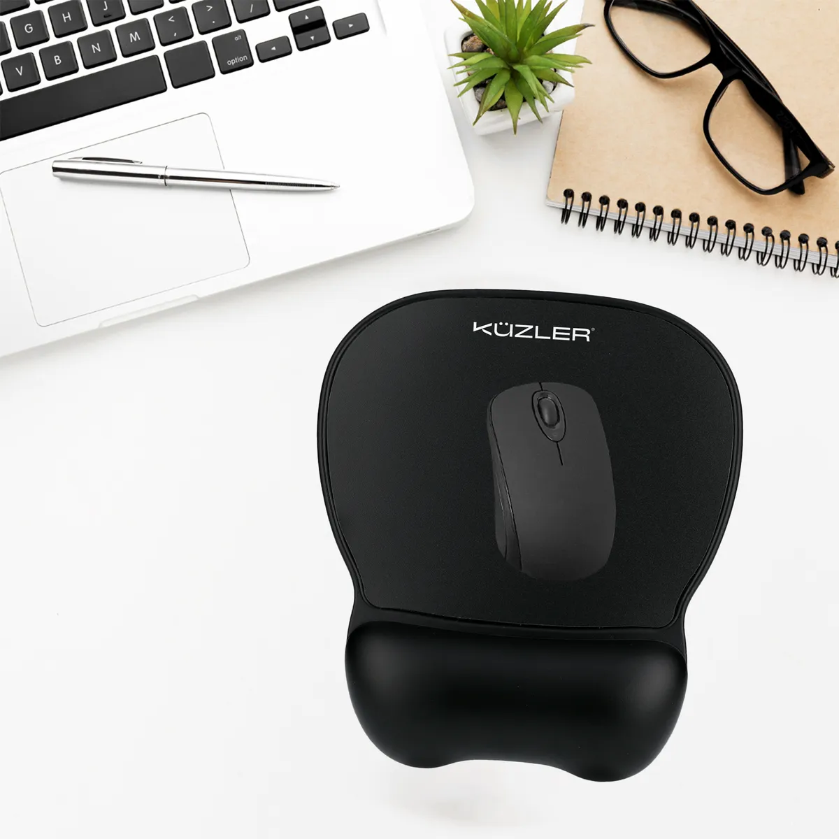 KUZLER - Mousepad Ergonómico PADPRO-101  Gel Antifatiga y Base Antideslizante