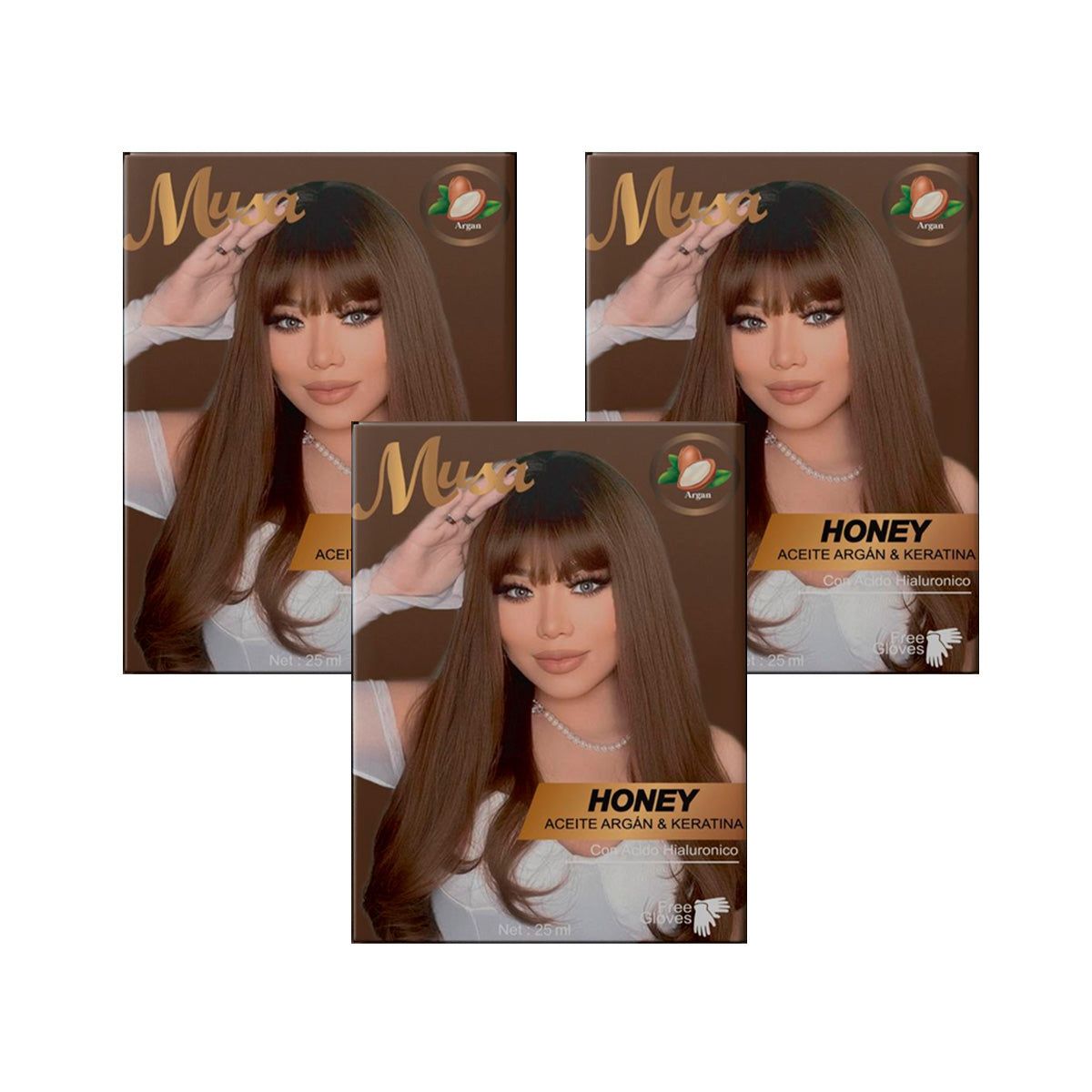 GENERICO - Shampoo Tinte Miel 61 con Argan 25mlx10 en Sachets Musa 3 und