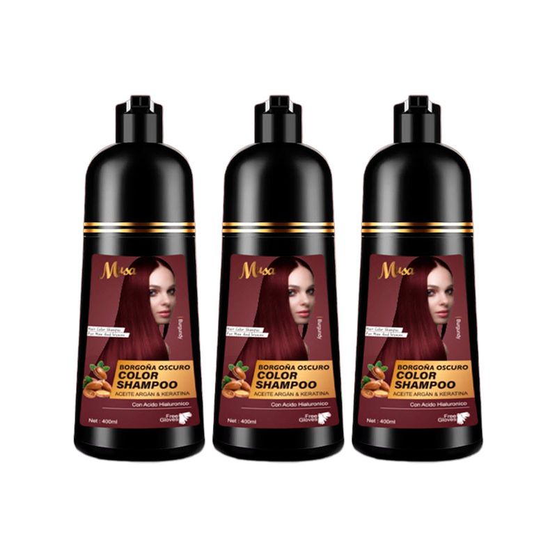 GENERICO - Shampoo Tinte Burgundy 766 con Keratina 400ml Musa 3 und