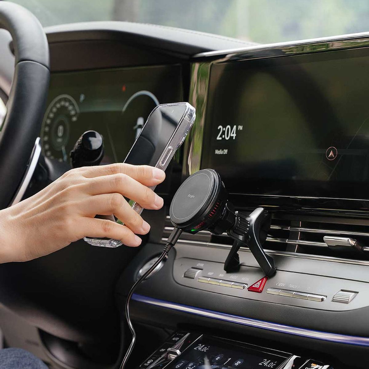 RINGKE - Montura Y Cargador Para Auto Ringke Pelt Compatible Magsafe