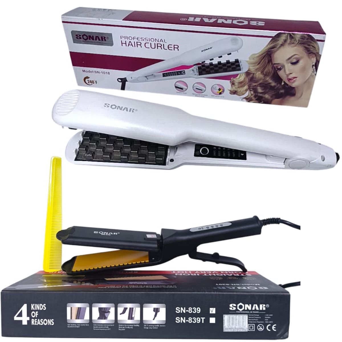 OEM - SONAR Combo Alisador y Ondulador Eléctrico para Todo Tipo de Cabello