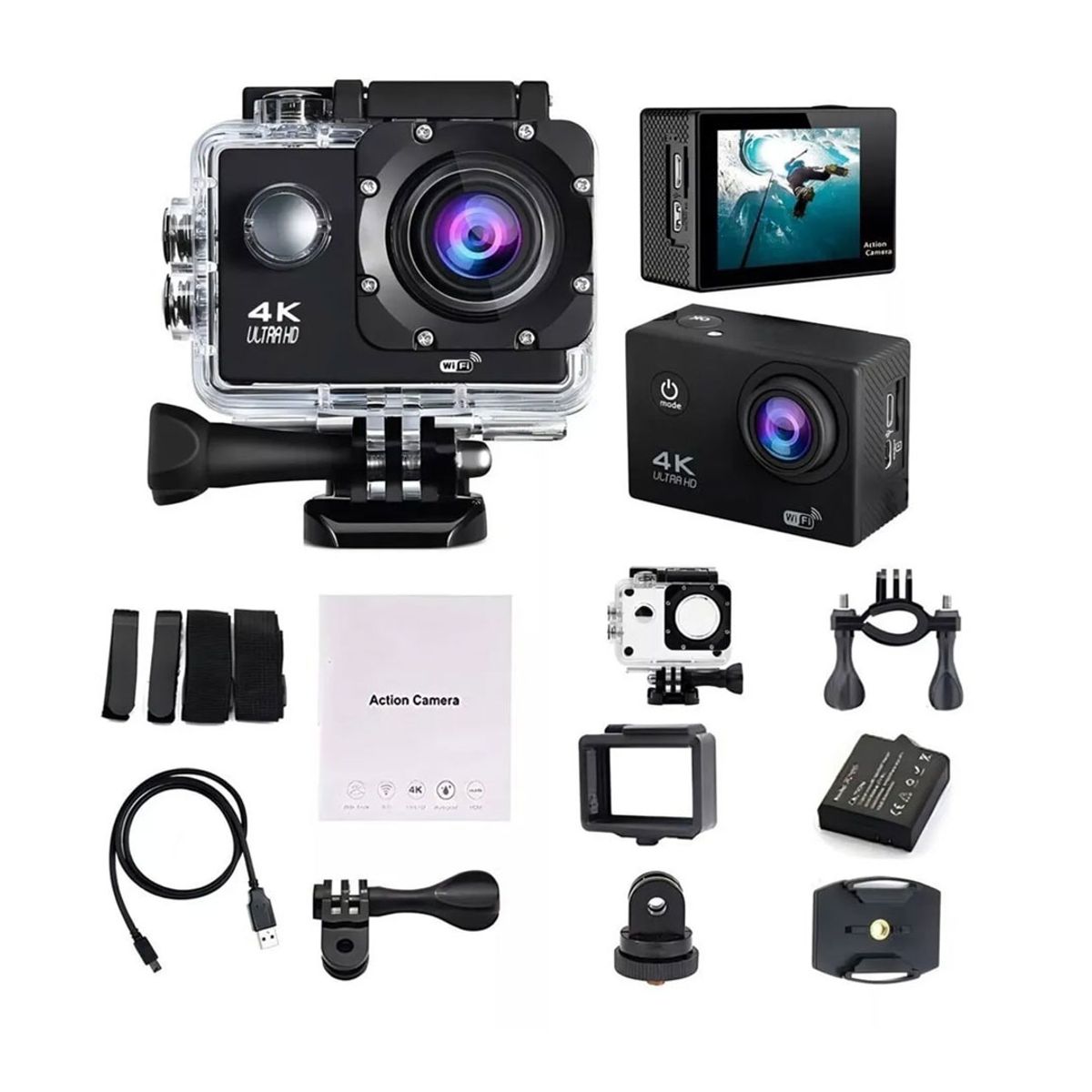 Cámara Go Pro Deportiva 4K Sport WiFi  Sumérgete en la aventura, marca GENERICO - Foto 2