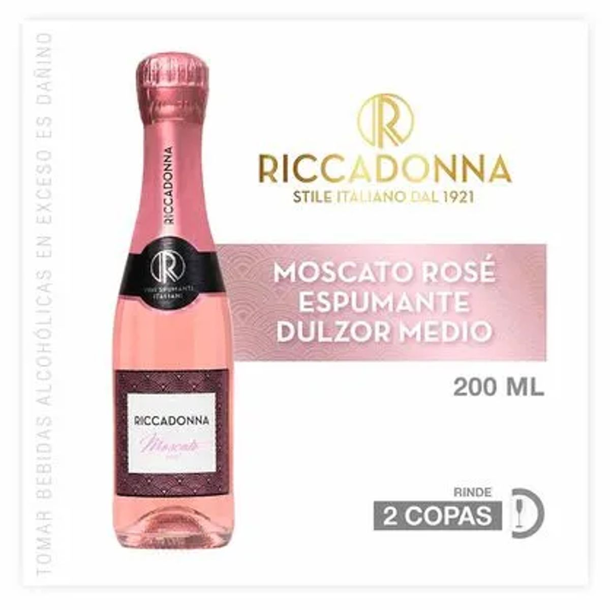 RICCADONNA - Espumante RICCADONNA Moscato Rose Botella 200ml