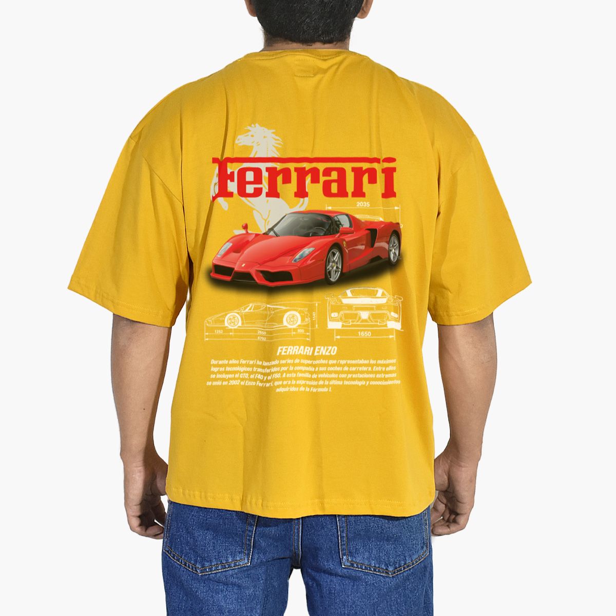 YONISTERS CLOTHING - Polo Oversize Algodón - Polo Urbano Ferrari - Yonisters Clothing