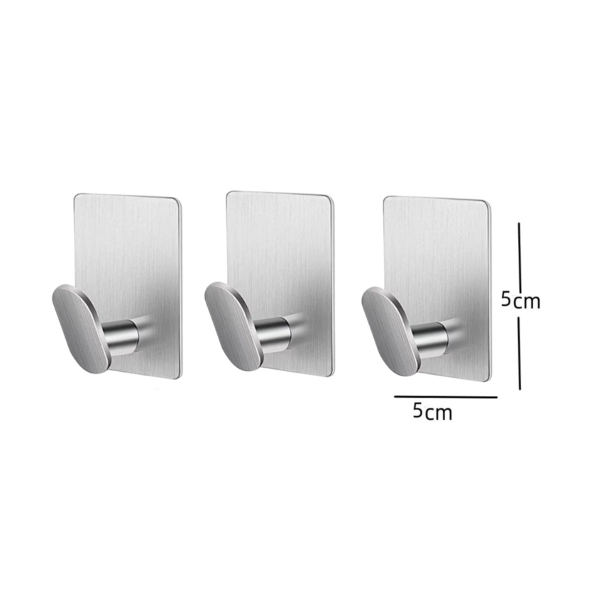 GENERICO - Paquete deb 3 Ganchos de pared de acero inoxidable adhesivo