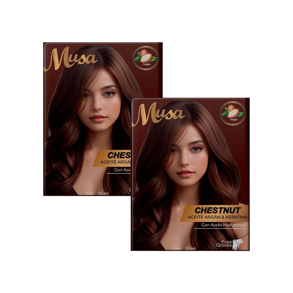 GENERICO - Shampoo Tinte Castaño 1C con Argan 25mlx10 en Sachets Musa 2 und