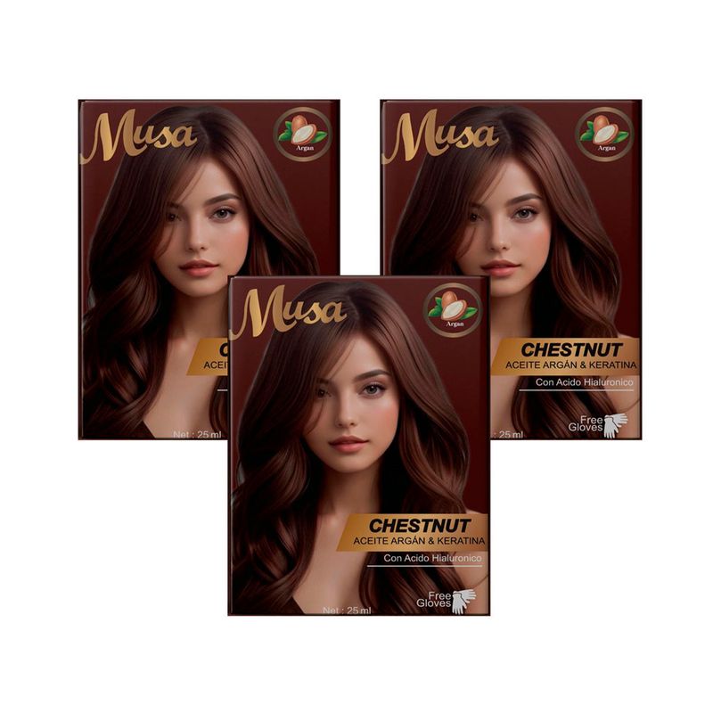 GENERICO - Shampoo Tinte Castaño 1C con Argan 25mlx10 en Sachets Musa 3 und