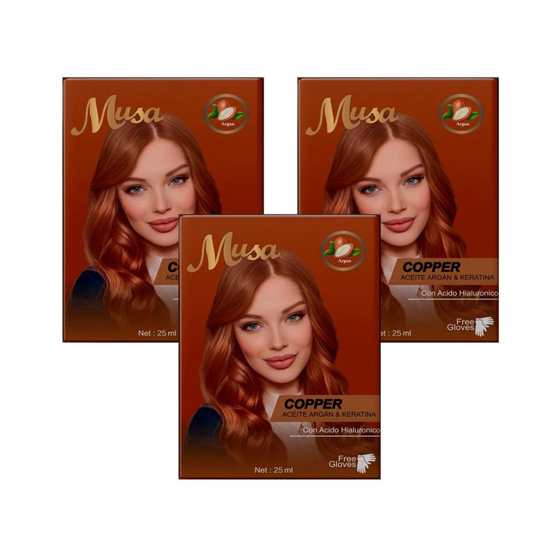 GENERICO - Shampoo Tinte Cobrizo 643 25mlx10 en Sachets Musa 3 und