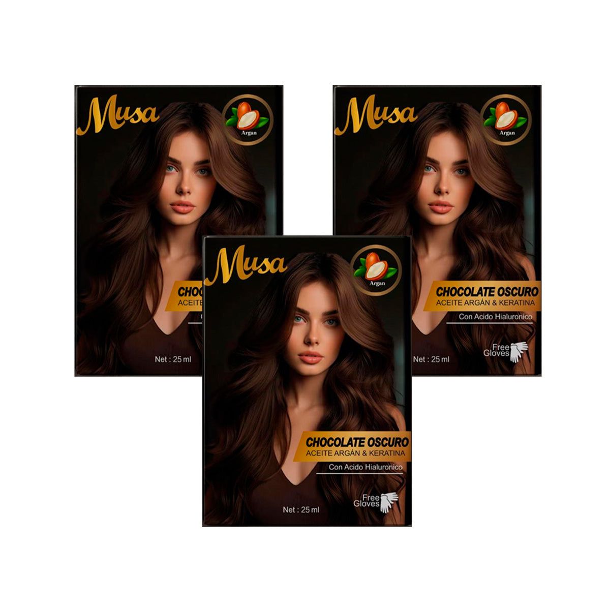 GENERICO - Shampoo Tinte Chocolate Oscuro 1CH 25mlx10 en Sachets Musa 3 und