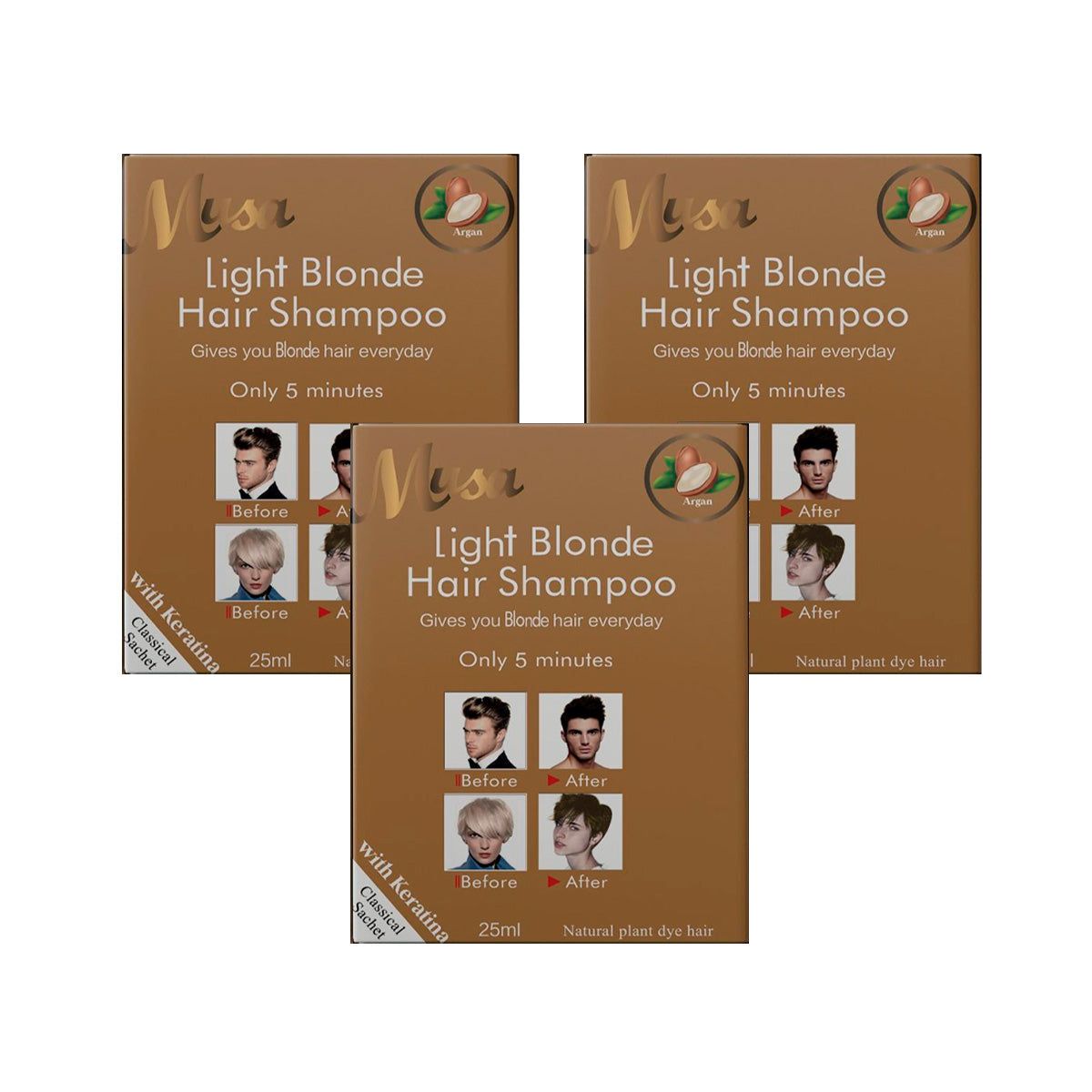 GENERICO - Shampoo Tinte Rubio Claro 880 25mlx10 en Sachets Musa 3 und