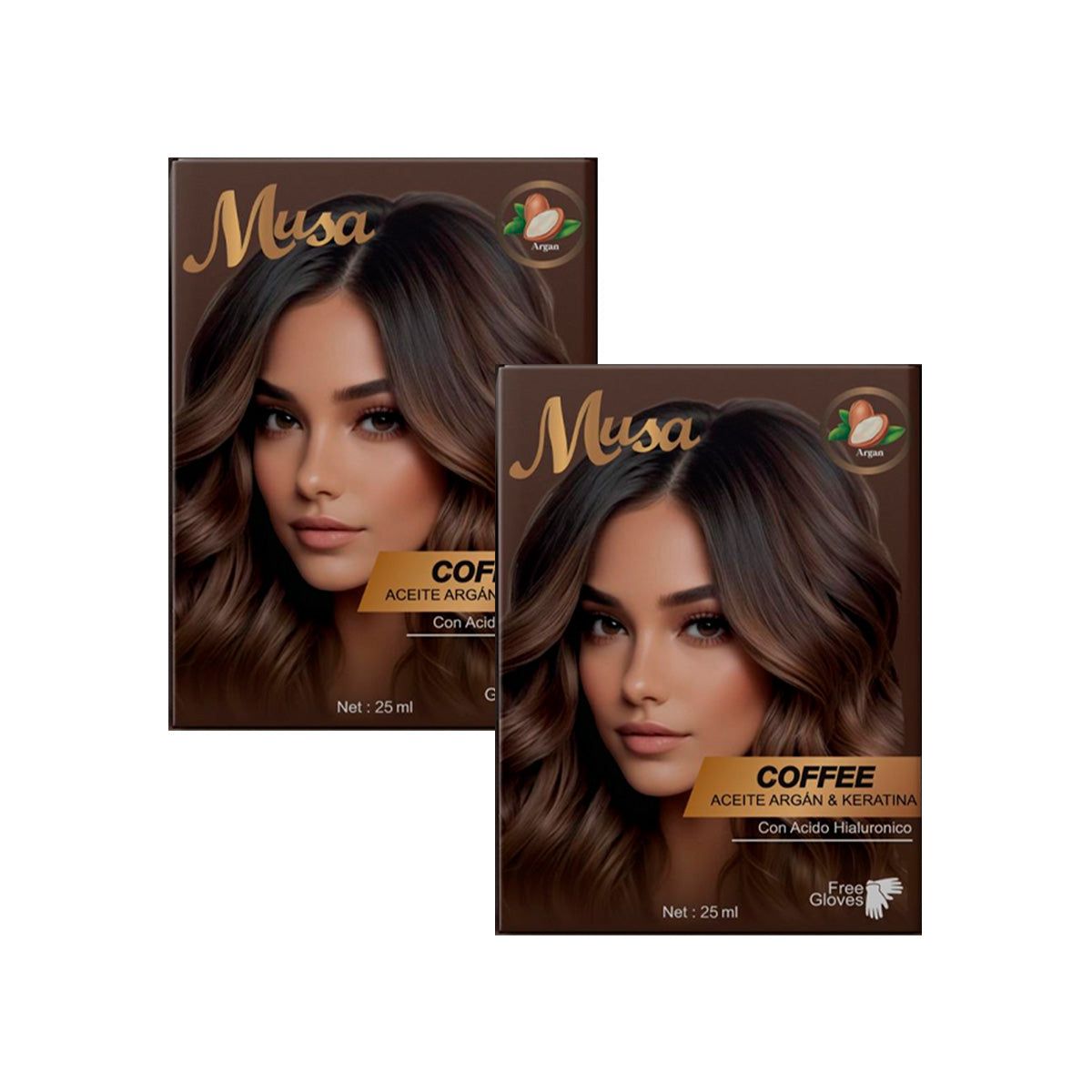 GENERICO - Shampoo Tinte Cafe 1B con Argan 25mlx10 en Sachets Musa 2 und