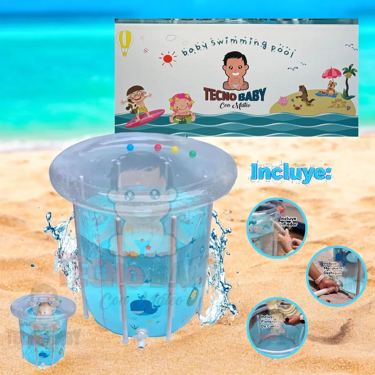 TECNOBABY CON MATEO - Piscina de Estimulación Temprana para bebés