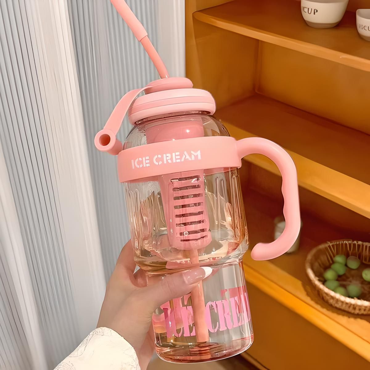 GENERICO - BOTELLA TAZA TOMATODO CON FILTRO Y SORBETE 1400 ML