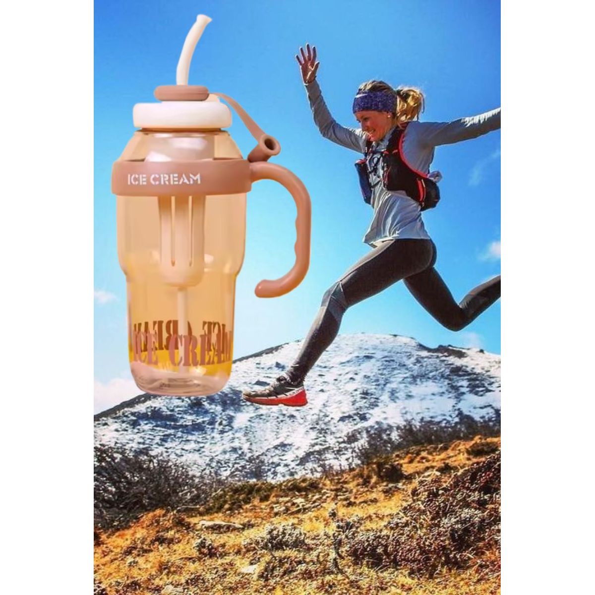 GENERICO - BOTELLA TAZA TOMATODO CON FILTRO Y SORBETE 1400 ML