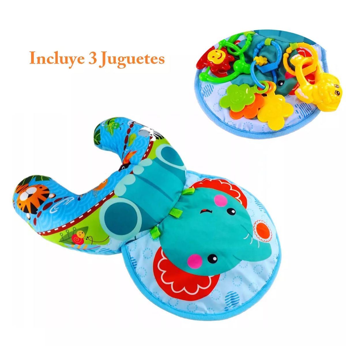 MEYING - JUGUETE ESTIMULACIÓN ALMOHADA COJIN PARA BEBE ELEFANTE