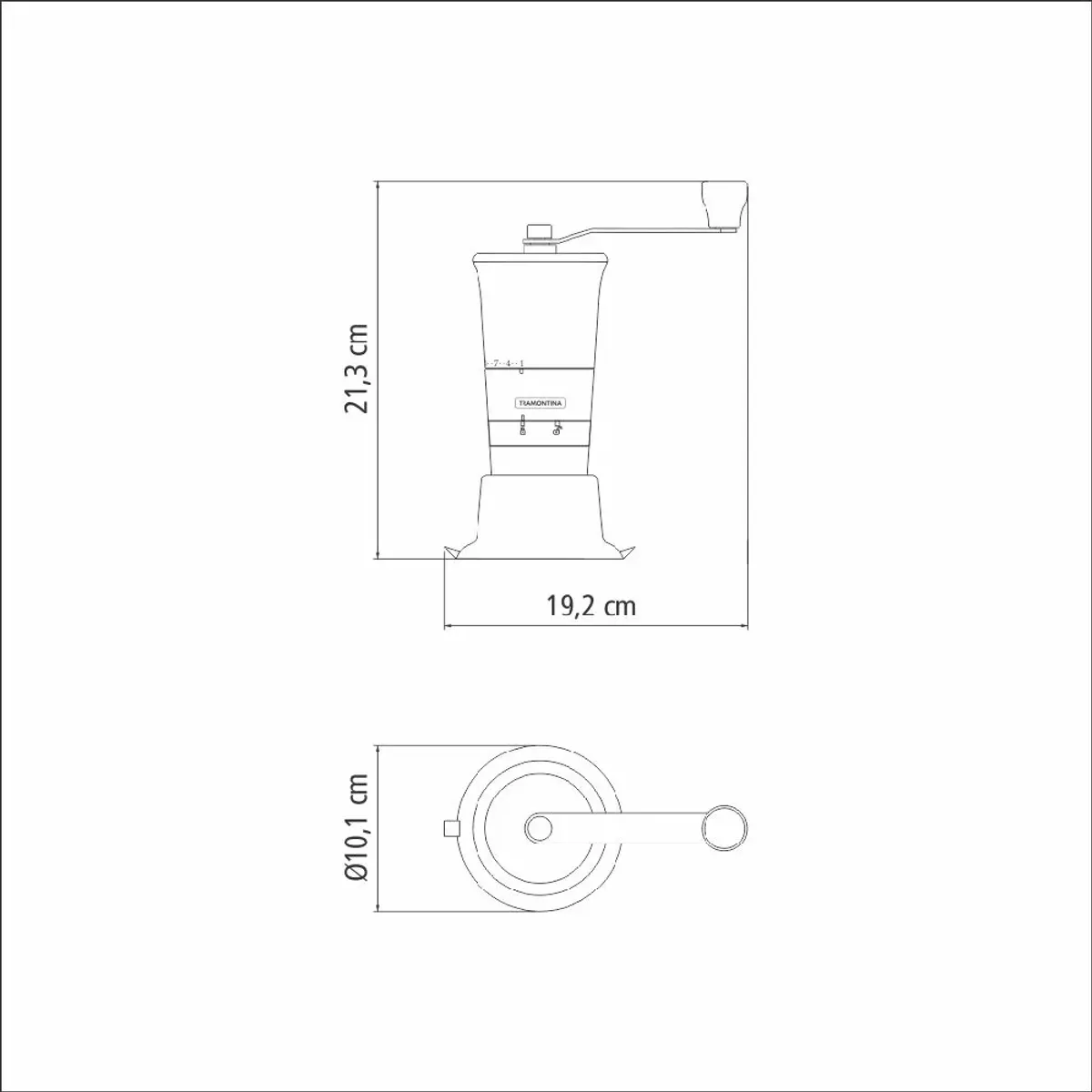TRAMONTINA - Molinillo de Café Realce – con Molino de Cerámica 61769000