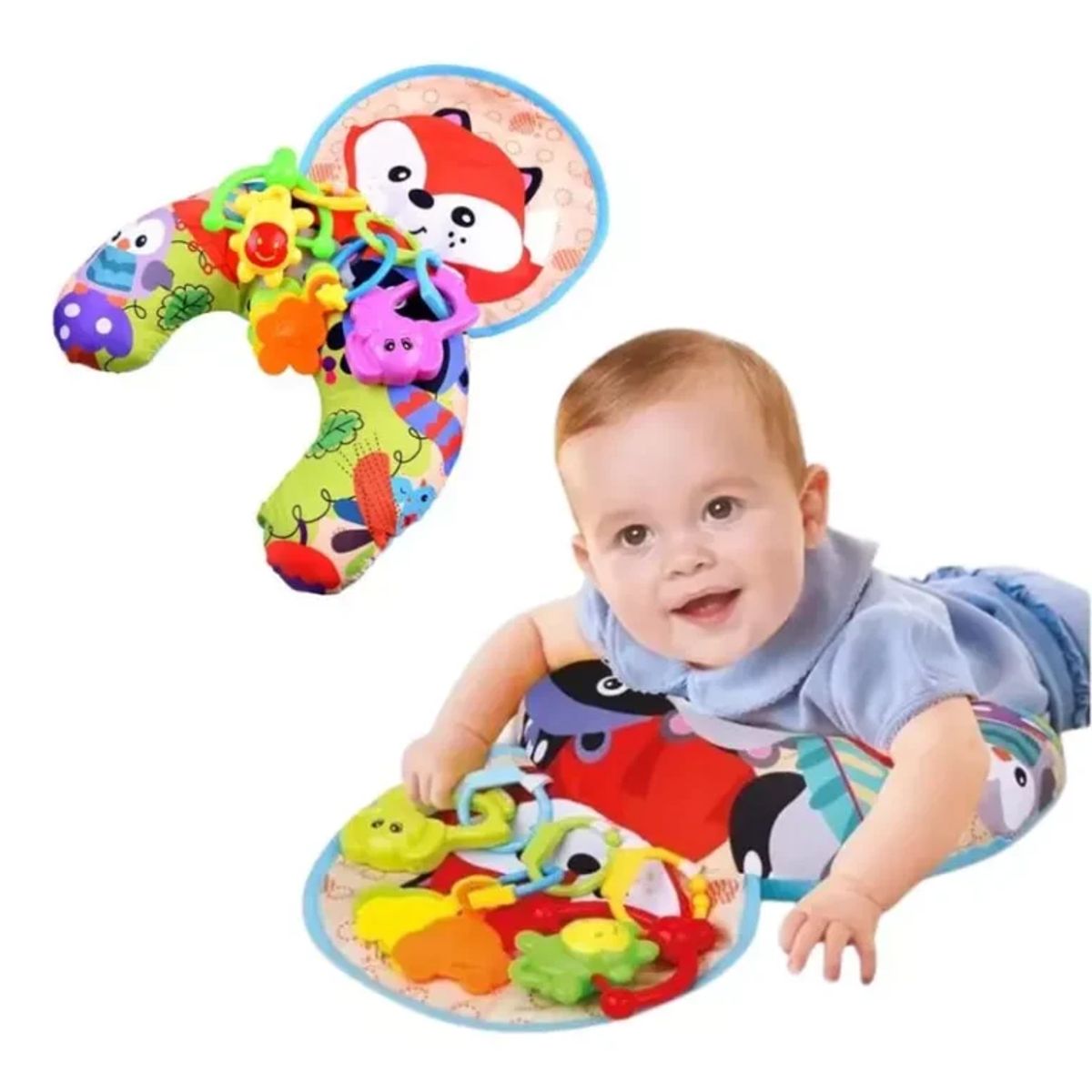 MEYING - JUGUETE ESTIMULACIÓN ALMOHADA COJIN PARA BEBE ZORRO