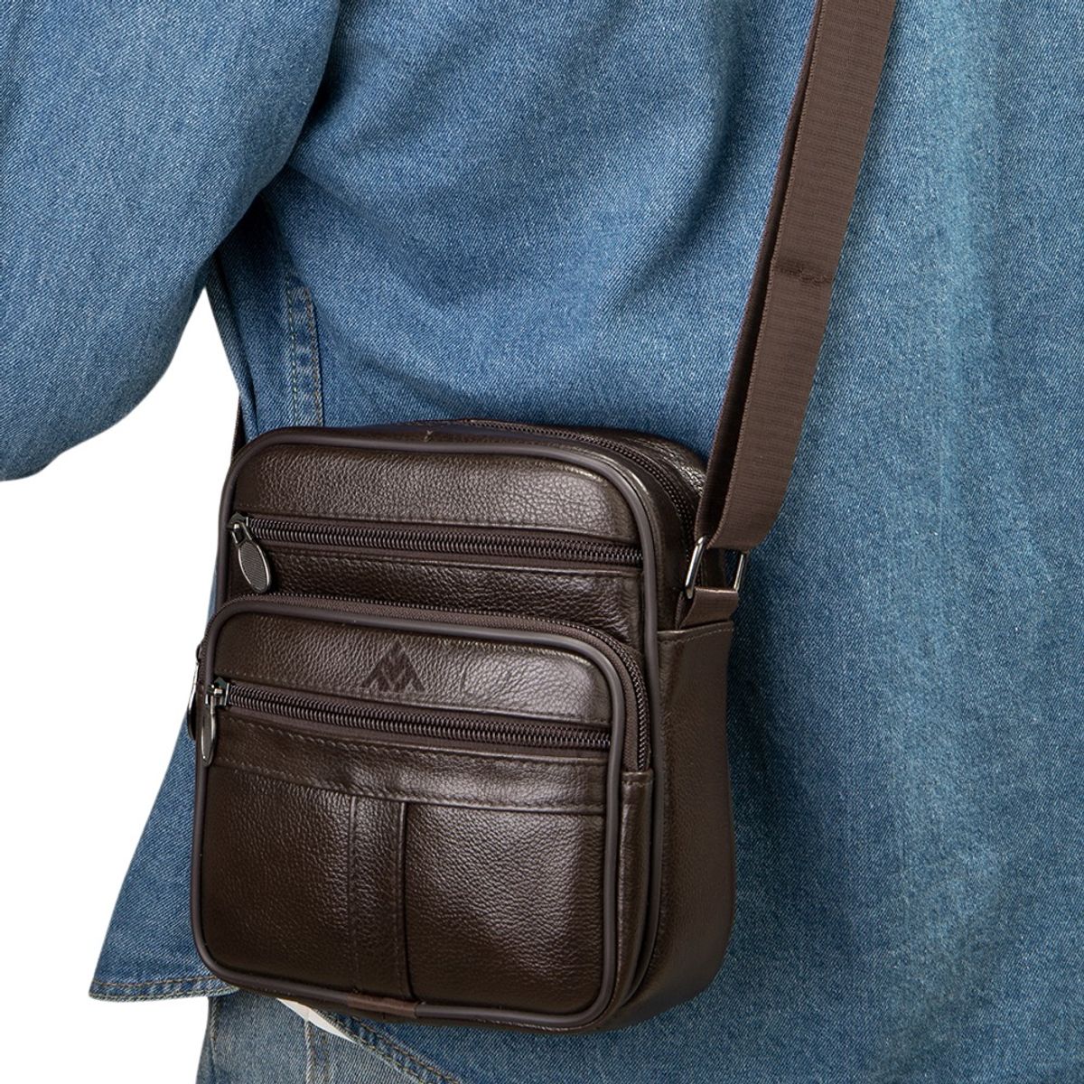 GENERICO - Morral de Cuero Vacuno 6108 Diseño práctico y pequeño