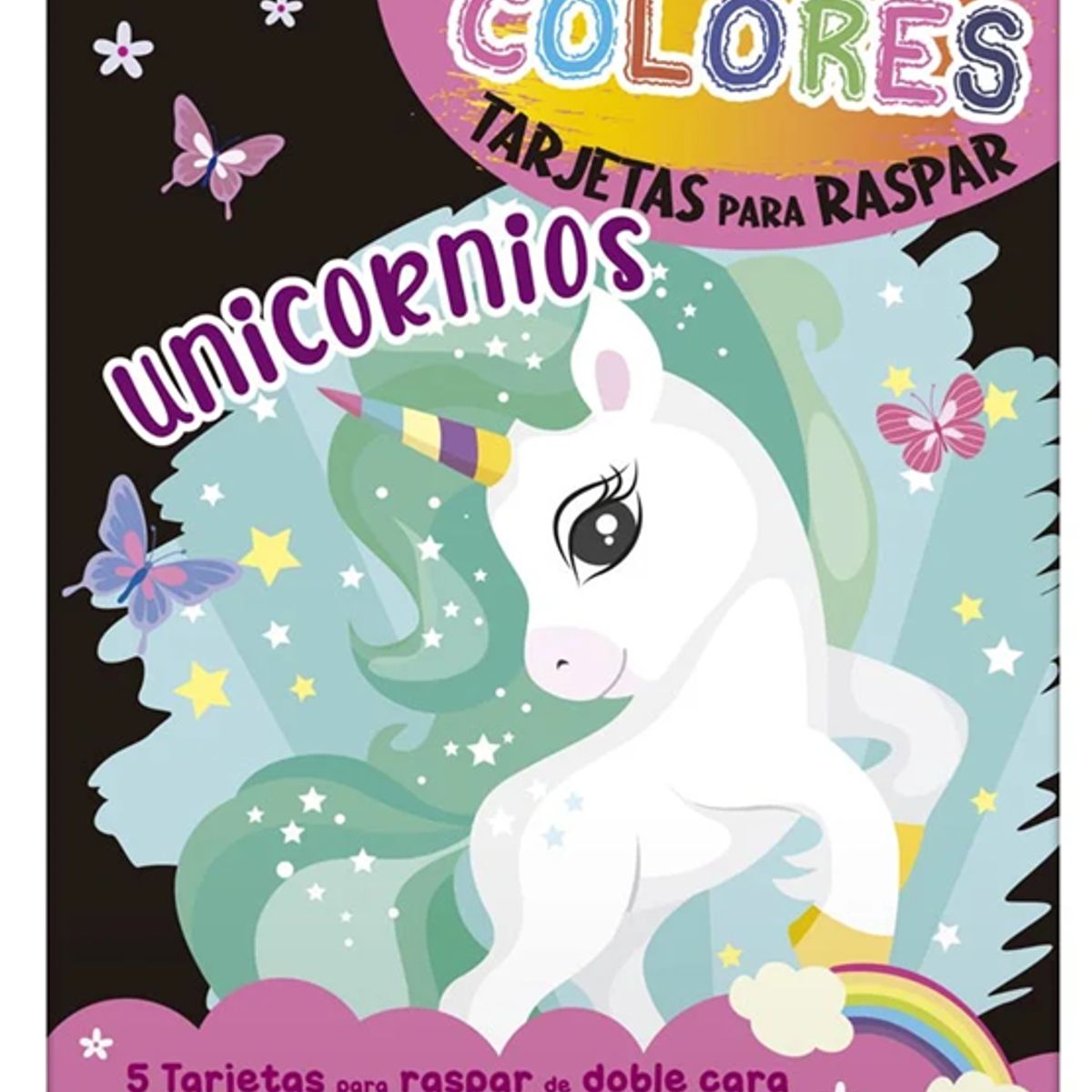 GENERICO - Libro infantil Unicornios  Tarjetas para Raspar