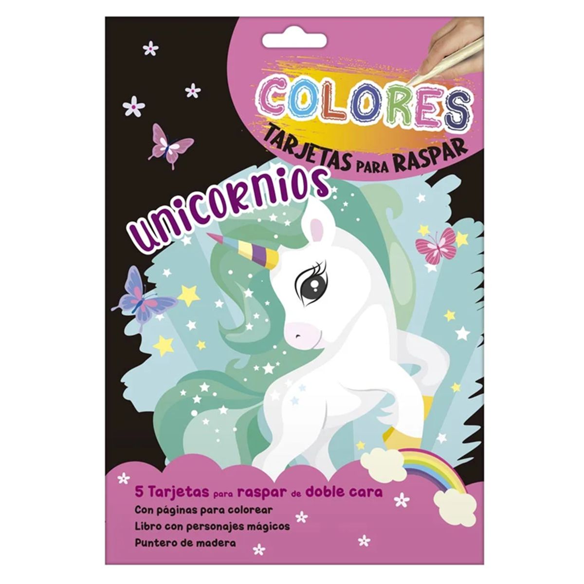 GENERICO - Libro infantil Unicornios  Tarjetas para Raspar