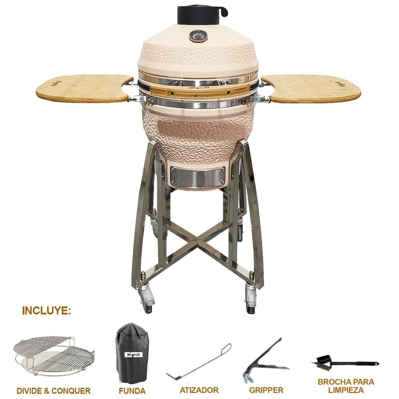 HIGRILL - Kamado 18 Pulgadas Parrilla con Divide & Conquer
