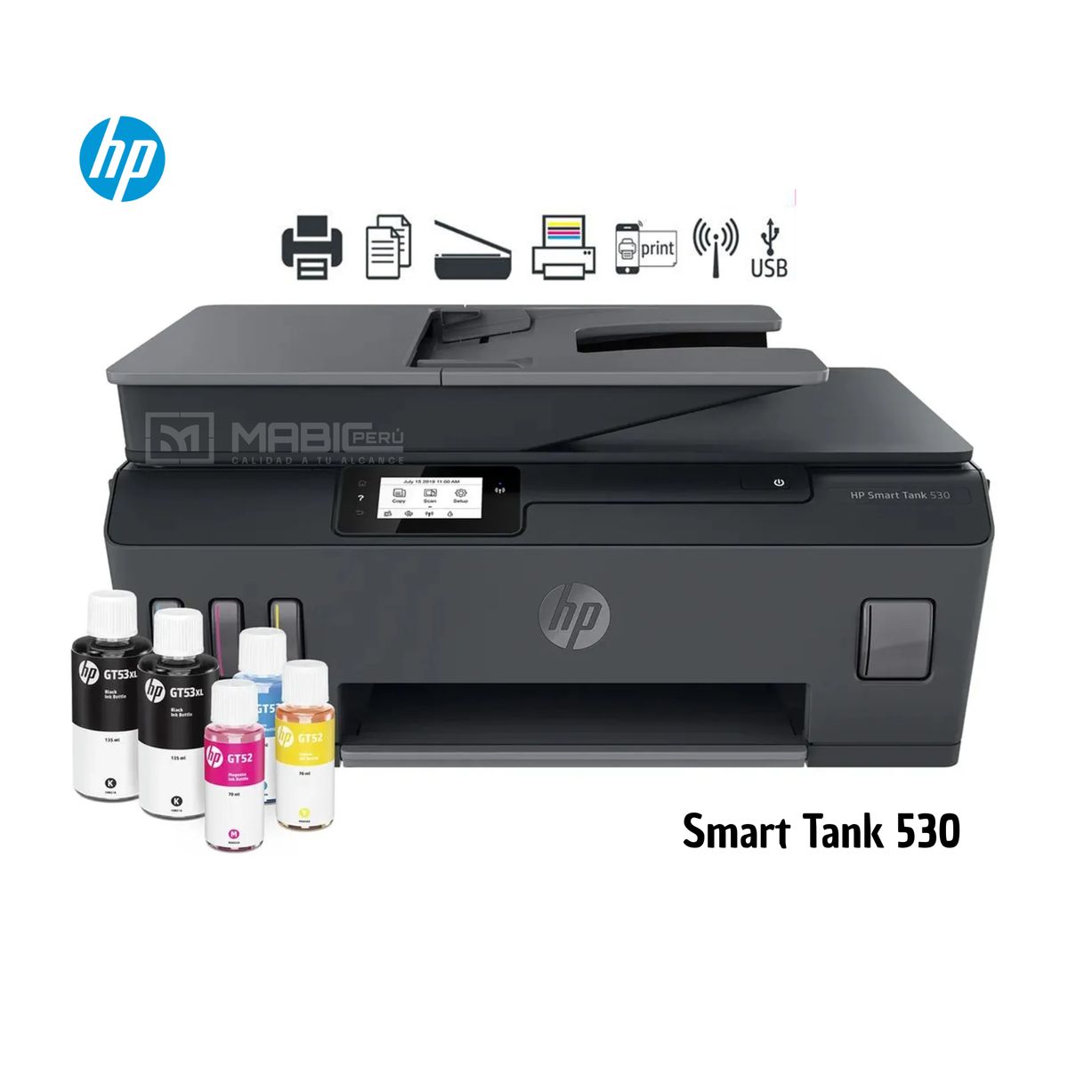 HP - IMPRESORA MULTIFUNCIONAL SMART TANK HP 530 WIFI ADF DUPLEX
