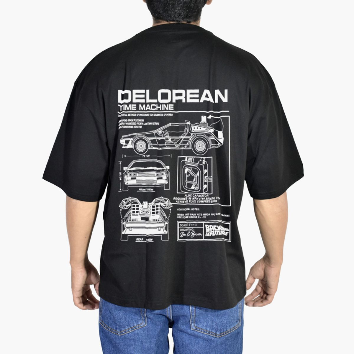 YONISTERS CLOTHING - Polo Oversize Algodón Negro DeLorean  Yonisters Clothing