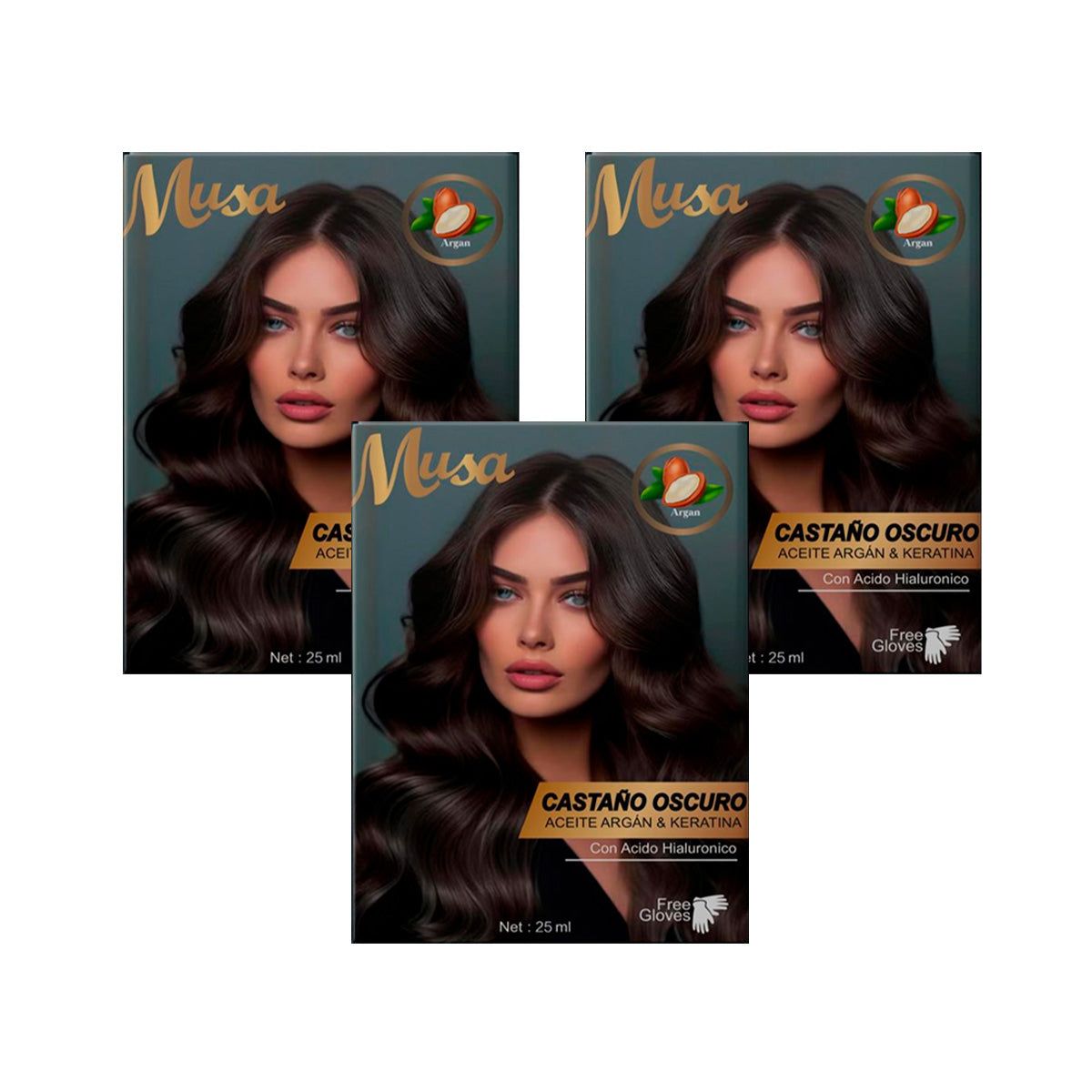 GENERICO - Shampoo Tinte Castaño Oscuro 2C 25mlx10 en Sachets Musa 3 und