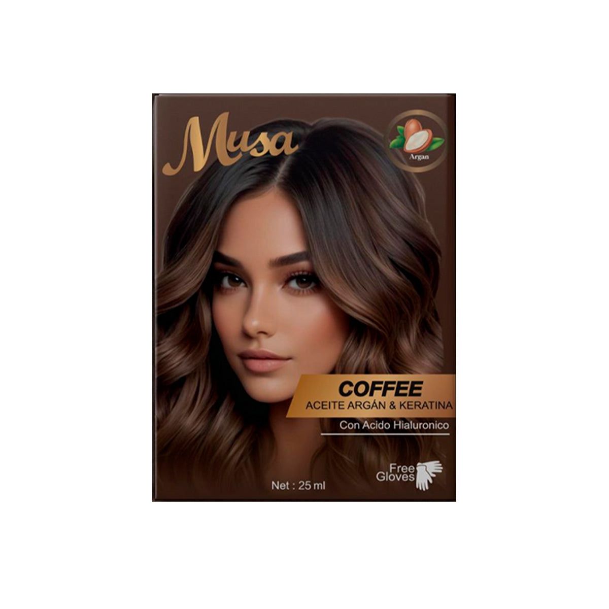 GENERICO - Shampoo Tinte Cafe 1B con Argan 25mlx10 en Sachets Musa