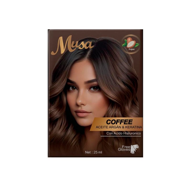 GENERICO - Shampoo Tinte Cafe 1B con Argan 25mlx10 en Sachets Musa