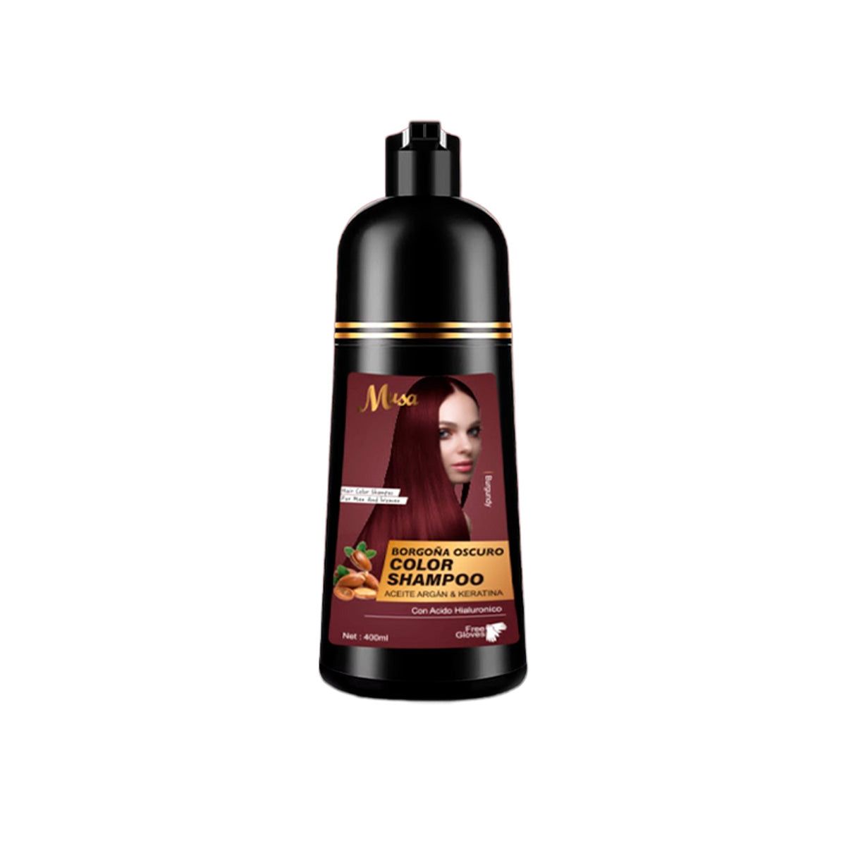 GENERICO - Shampoo Tinte Burgundy 766 con Keratina 400ml Musa